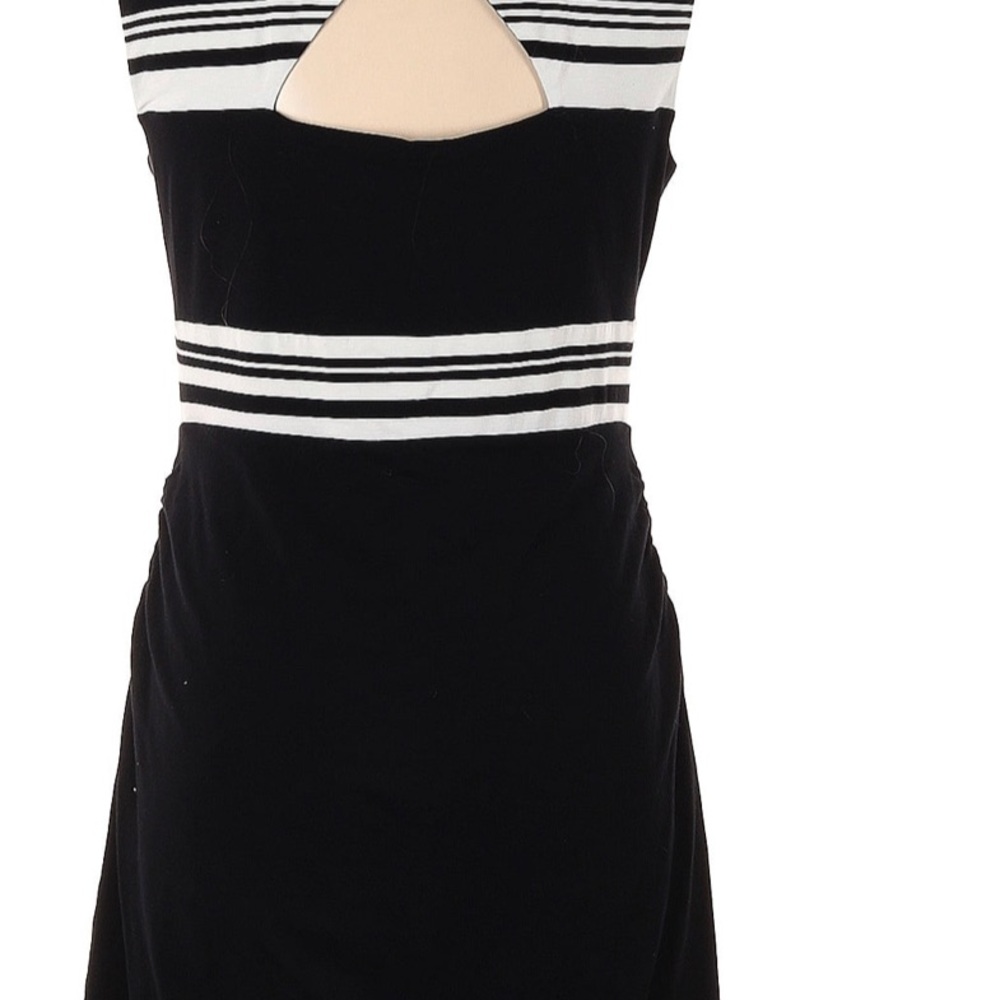 White House Black Market Black and White Striped Midi Dress - Picture 4 of 15